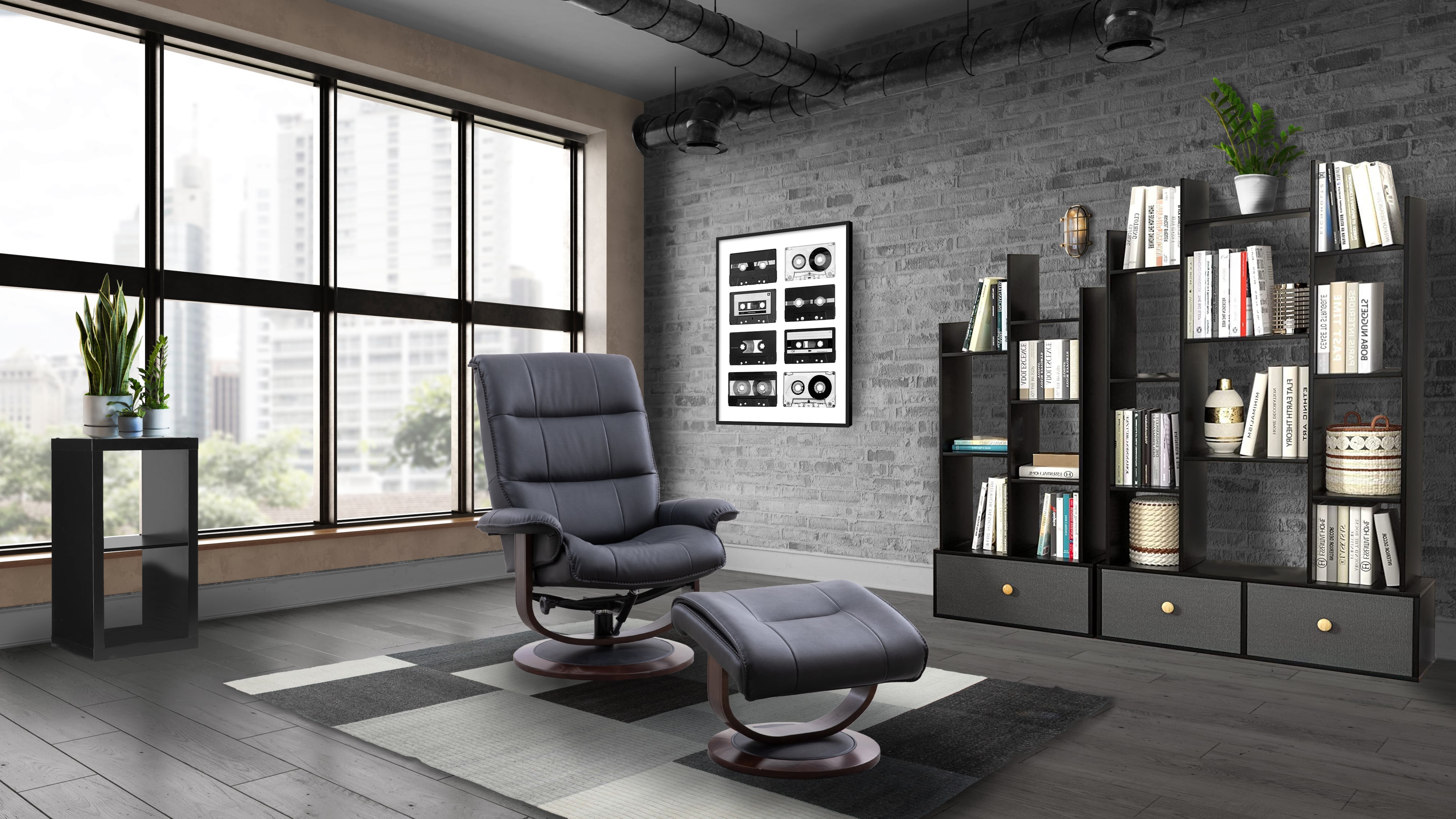 Parker Living Knight Swivel Chair and Ottoman