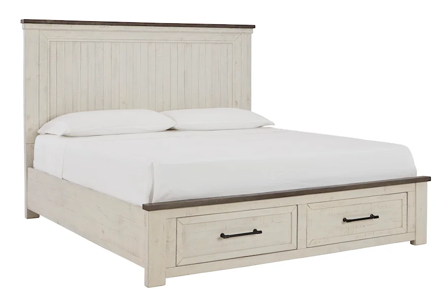 Brewgan King Panel Storage Bed by Benchcraft at Zak's Home Outlet