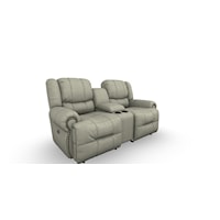 Casual Reclining Space Saver Console Loveseat