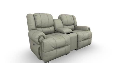 Casual Reclining Space Saver Console Loveseat
