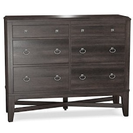 Transitional 6-Drawer Double Dresser with Soft-Close Drawers