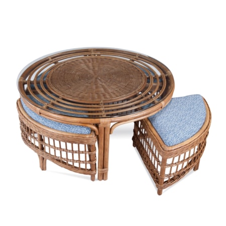 Round Cocktail Table with Benches