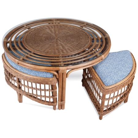 Round Cocktail Table with Benches