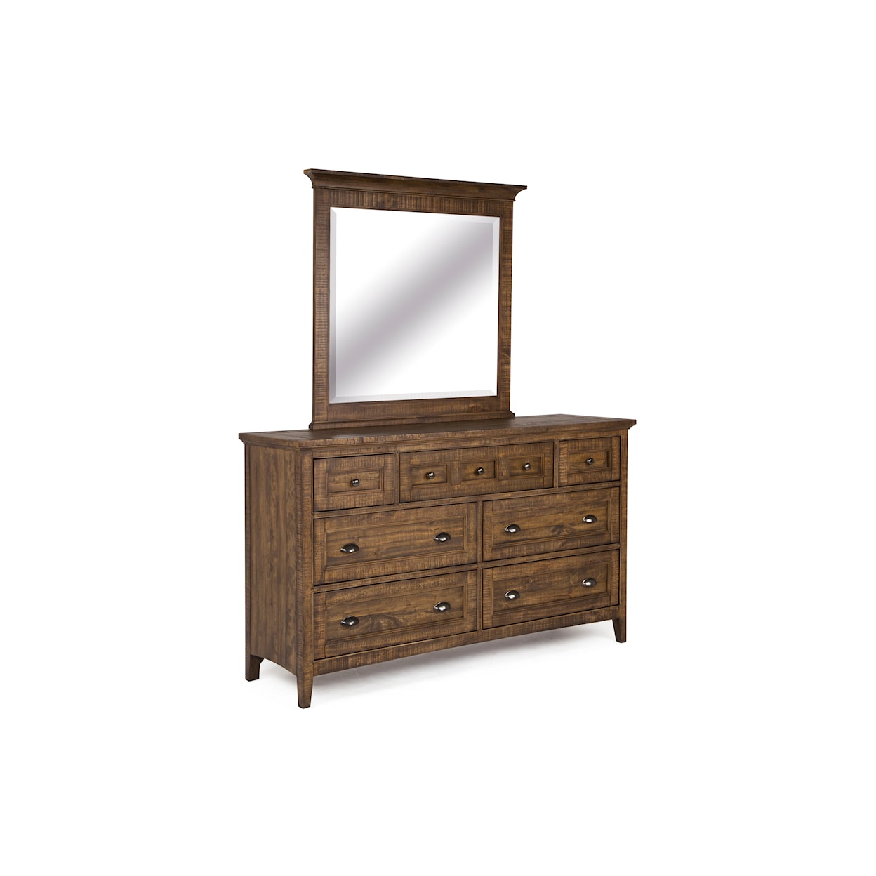 Magnussen Home Bay Creek Bedroom 7-Drawer Dresser and Mirror Set