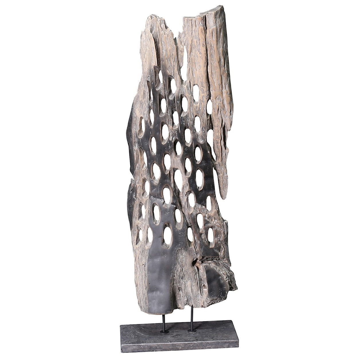 Moe's Home Collection Sculptures Wood Abstract Art Weathered Grey