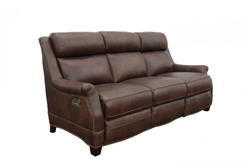 Transitional Power Reclining Sofa with Memory Button