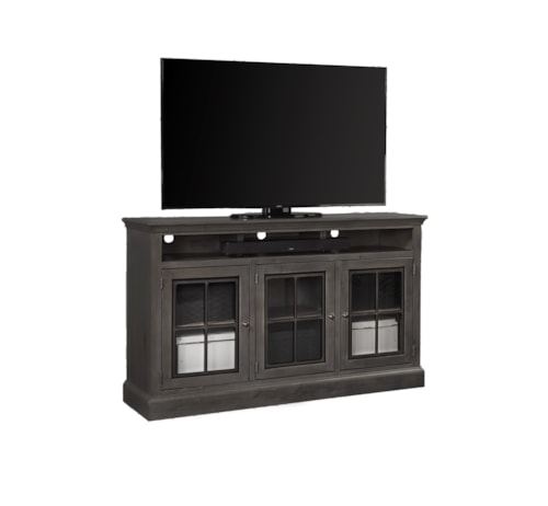Transitional 66" Highboy TV Console with Wire Management