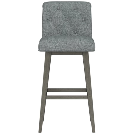 Tufted Adjustable Swivel Stool