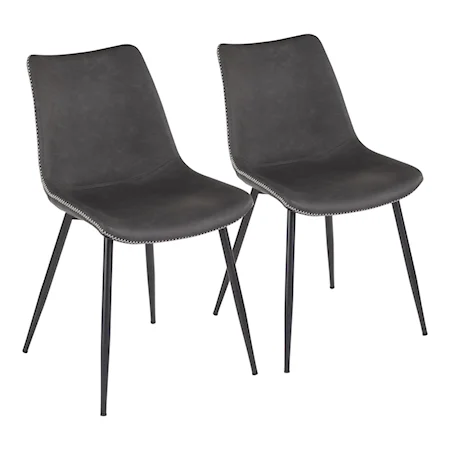 Industrial Faux Leather Dining Chair (Set of 2)
