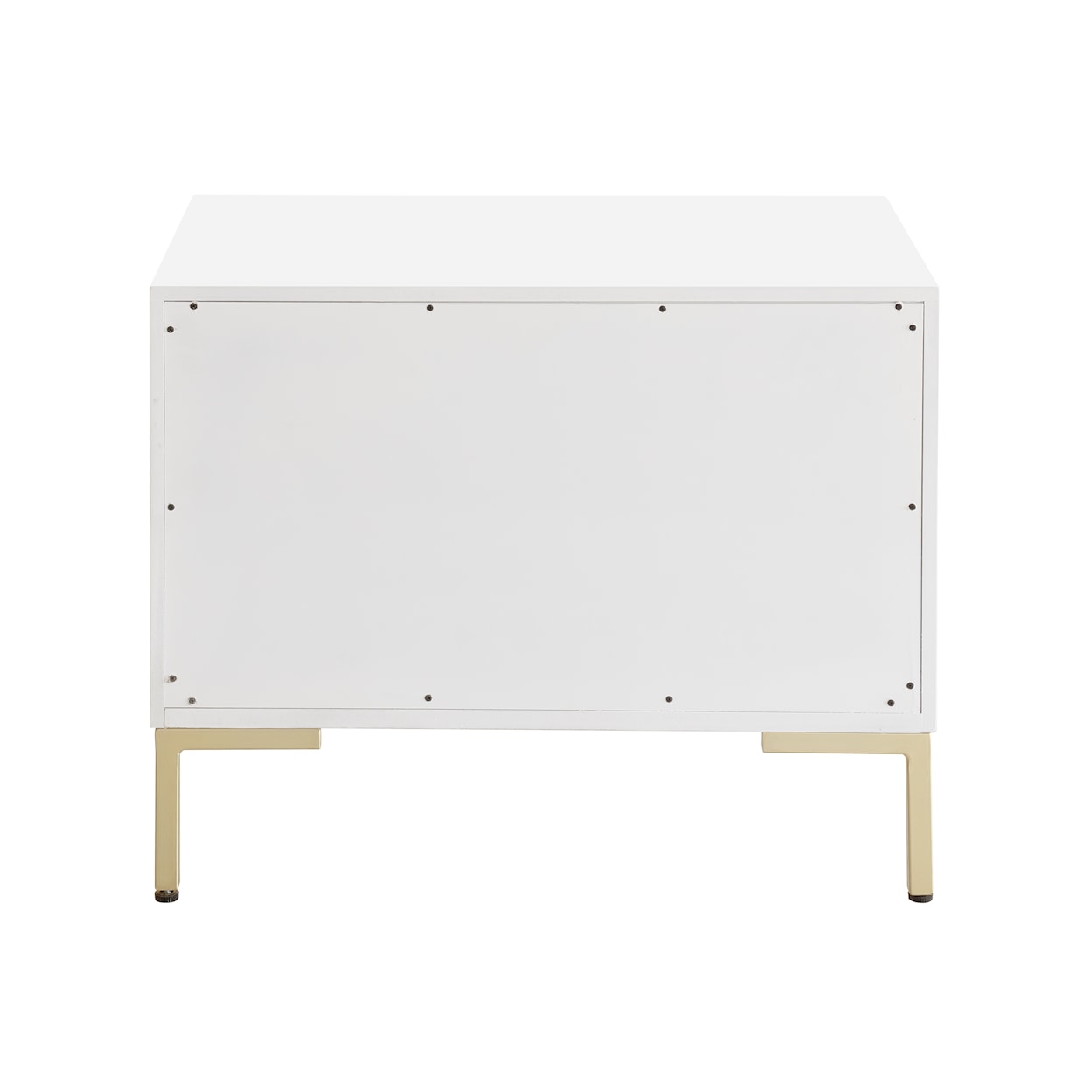 Accentrics Home Accents White and Gold Two Drawer Nightstand