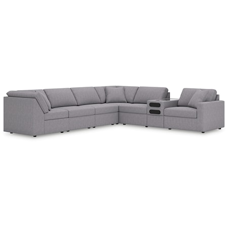 7-Piece Sectional with Audio Console