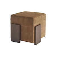 Contemporary Hamden Leather Ottoman