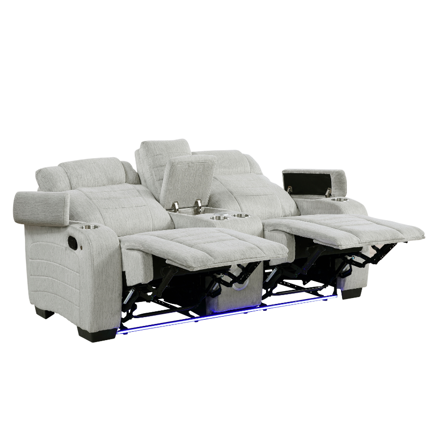 Dual Manual Reclining Console Loveseat