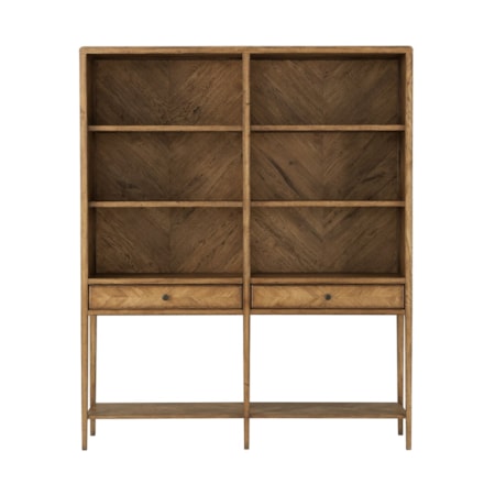 Open Bookcase with Two Drawers