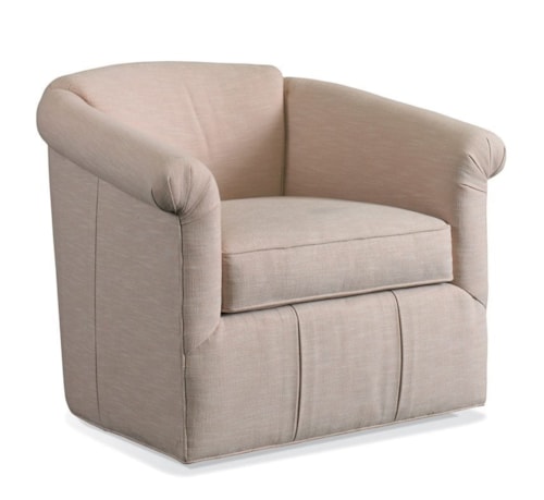 Traditional Swivel Chair with Rolled Arms