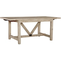 Rustic Farmhouse Dining Table with Trestle Base and Two 12" Breadboard Leaves