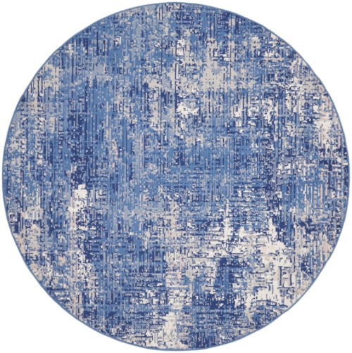 8'  Blue Ivory Round Rug