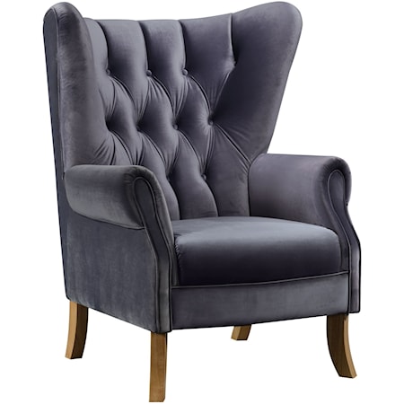 Wing Back Tufted Accent Chair