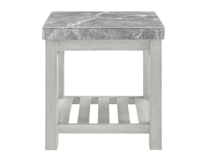 Gray Marble Top End Table