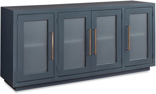 Contemporary 66" Console with 4 Doors and Wire Management