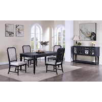 Transitional 6-Piece Dining Set with Side Chairs and Sideboard