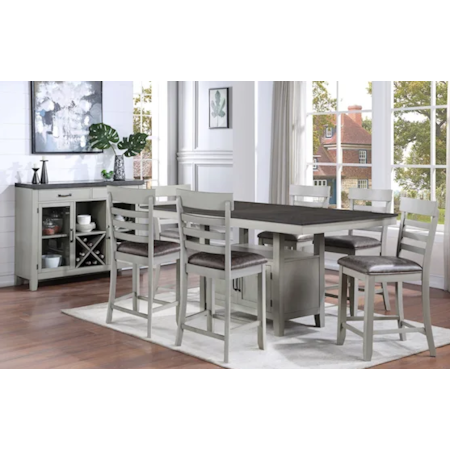 8-Piece Counter-Height Dining Set