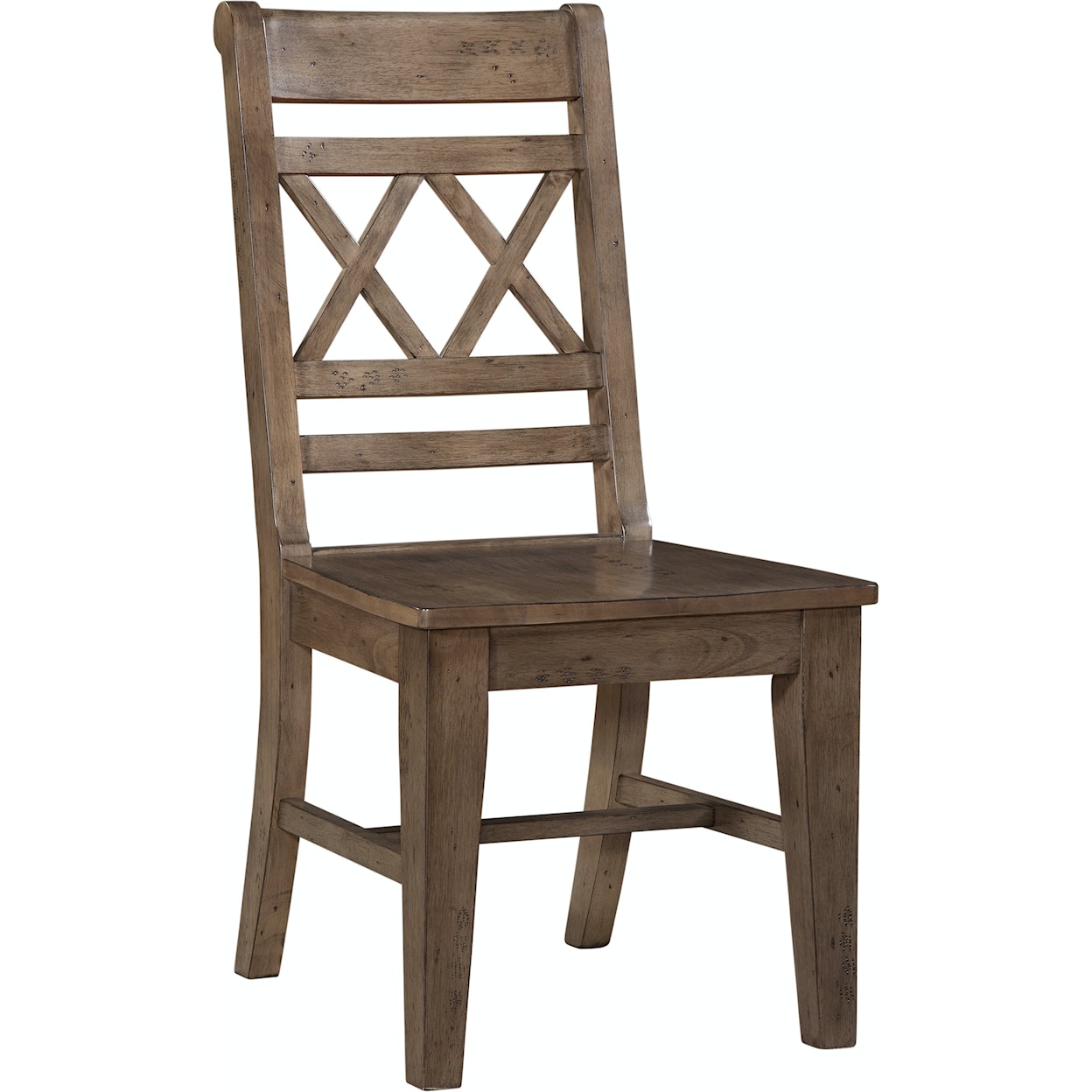 Carolina Dinette Farmhouse Chic X-Back Side Chair in Brindle