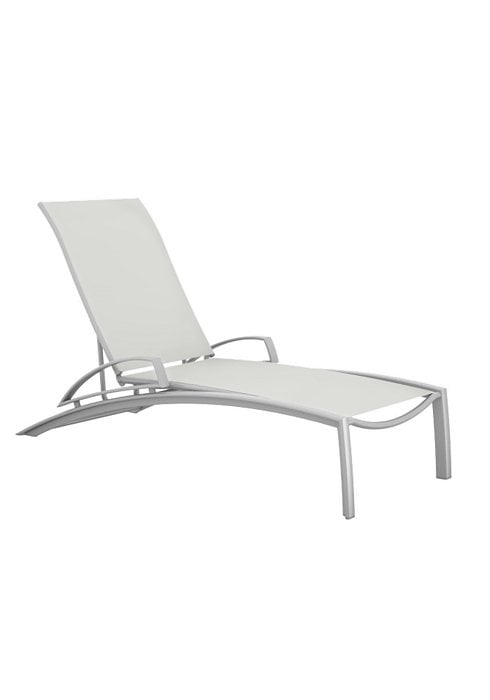 South Beach Relaxed Sling Chaise Lounge with Arms