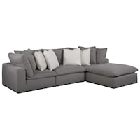 Casual 4-Piece Sectional with Memory Foam Frame