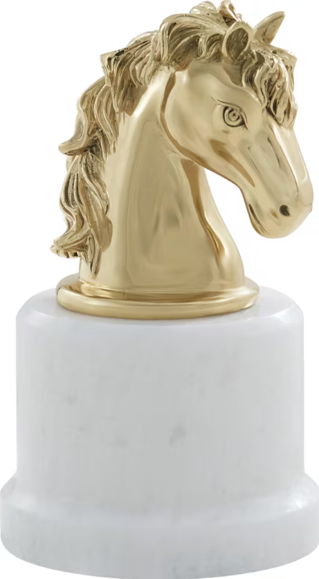 Brass Horse Head Statue