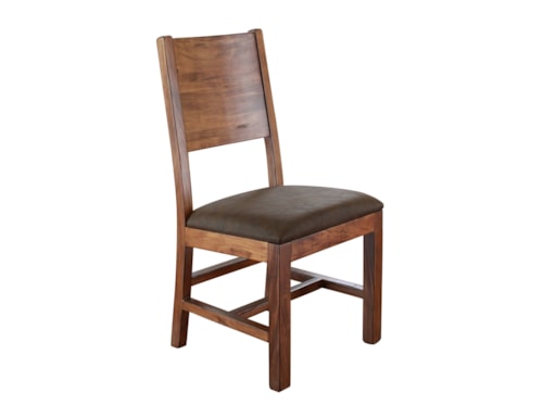 Rustic Dining Side Chair with Upholstered Seat
