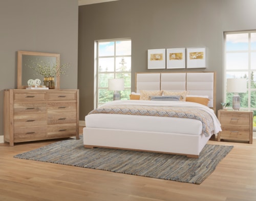 Transitional 4-Piece Queen Upholstered Bedroom Set