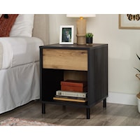 Rustic One-Drawer Nightstand with Open Shelf Storage