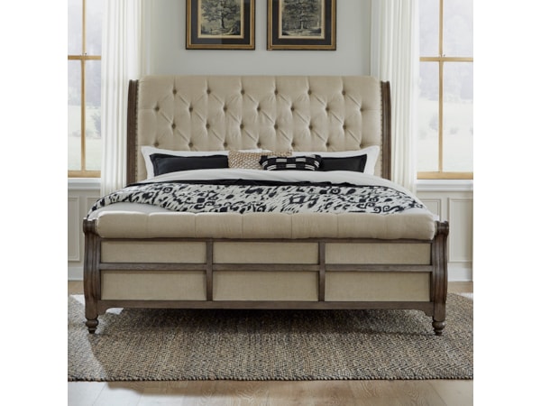 5-Piece Upholstered King Sleigh Bedroom Set