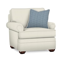 Transitional Kensington Chair with Bun Feet