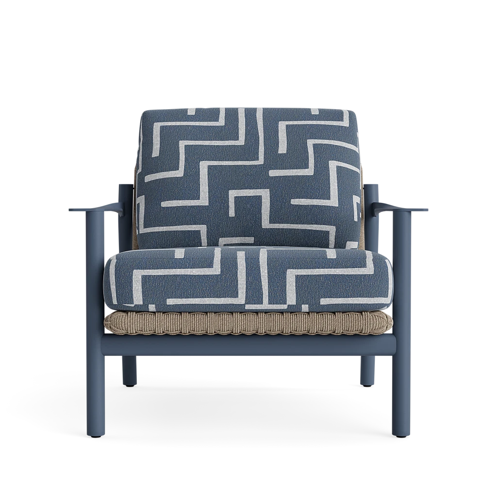 Modern Cushioned Woven Lounge Chair