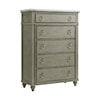 Elements International Kendari 5-Drawer Bedroom Chest with White Marble Top