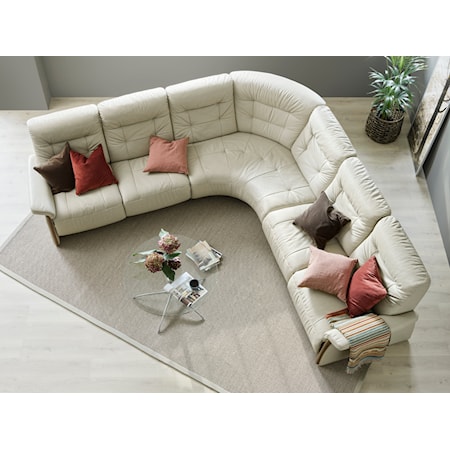 5-Pc Power Reclining Sectional w/ Wood Arms