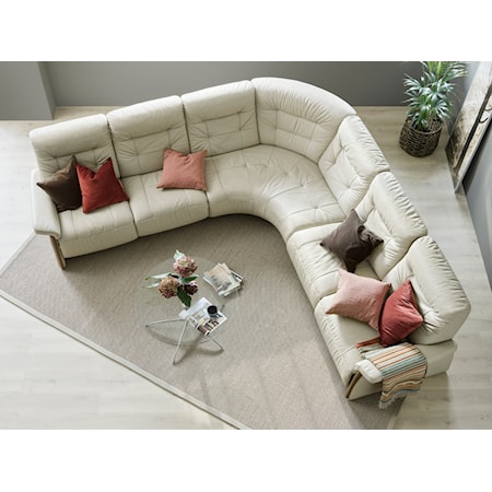 5-Piece Power Reclining Sectional Sofa with Wood Arms