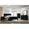 Furniture of America Louis Philippe King Bed, Black