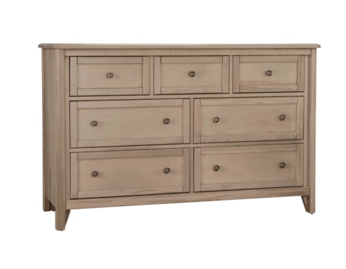 Transitional 7-Drawer Dresser with Self-Closing Drawer Guides
