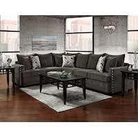 Contemporary Sectional Sofa with Nailhead Trim