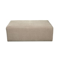 Transitional Cocktail Ottoman with Casters