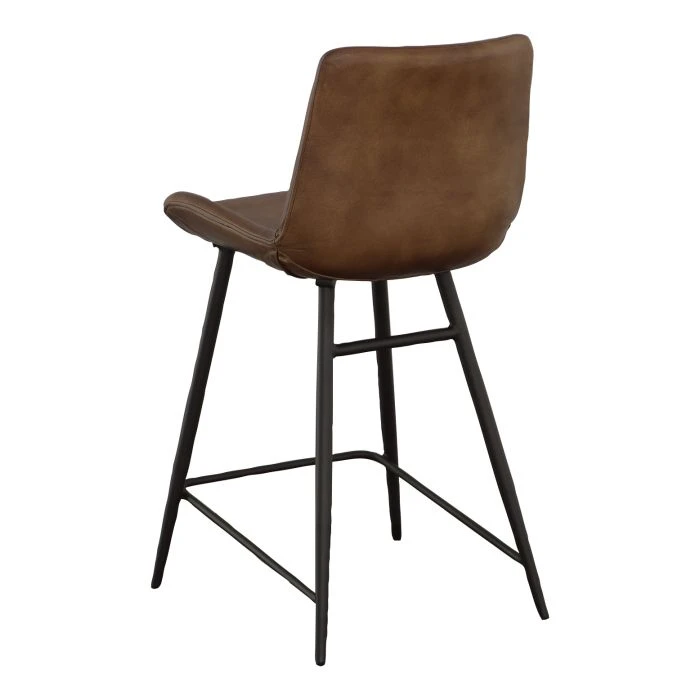 Leather Counter Stool w/Decorative Stitching
