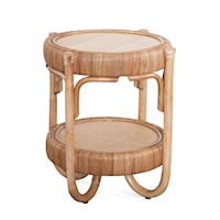 Tropical Chairside Table with Open Shelf