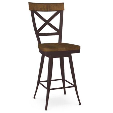 X-Back Counter Height Swivel Stool