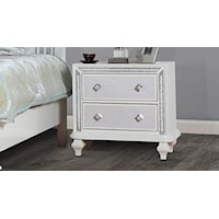 Contemporary 2-Drawer Nightstand with LED Lighting