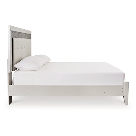 King Upholstered Panel Bed