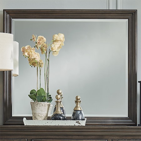 Relaxed Vintage Beveled Glass Dresser Mirror