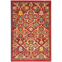 2' x 3' Red Multicolor Rectangle Rug